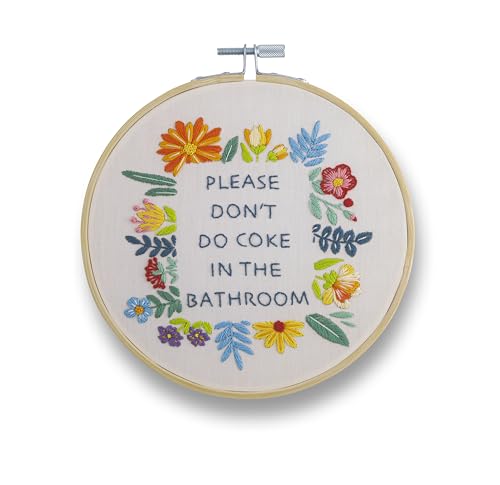 FUNATIC Please Don't Do Coke in The Bathroom Fun Embroidery Kit for Adults - color: Don't Do Coke