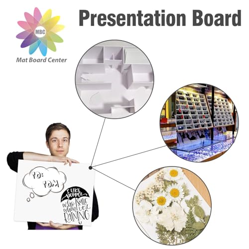 Mat Board Center Pack of 10 Acid-Free Foam Board White 18x24 in 1/8" Thick - color: White, size: 18x24