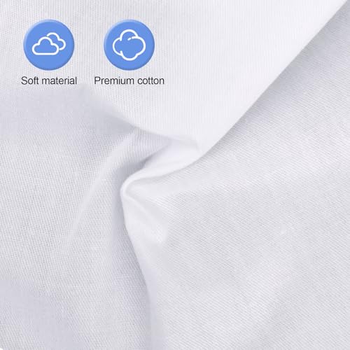50pcs Cotton Fabric Squares for Quilting, 12.7x12.7cm/5x5in (White)
