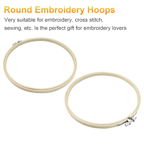 Biaungdo 8 Inch Round Wood Embroidery Hoops, 6 Pieces - style: 8 inch