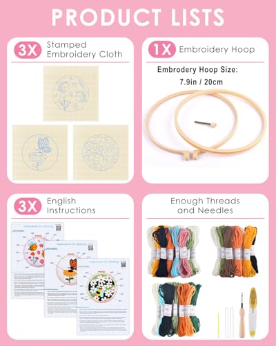 TINDTOP Punch Needle Kits, Flowers Punch Embroidery Kits for Adults - color: FLowers