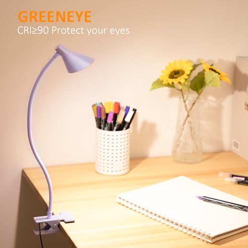 Clip on Light USB Reading Lights for Books in Bed, Reading Lamp Purple - color: Purple
