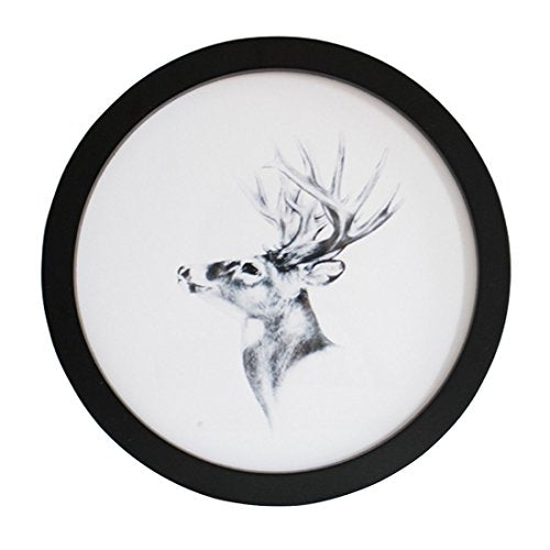 Levoberg Round Photo Frame Wooden Wall Mounted Stylish Picture Frame Home Decor Black 7 inch - color: Black, size: 7 inch