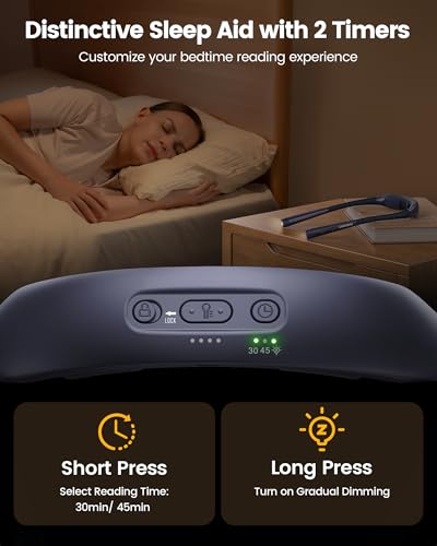 Glocusent Neck Light with Timer, 100 Hours Book Light for Bedtime Reading - color: Navy Blue