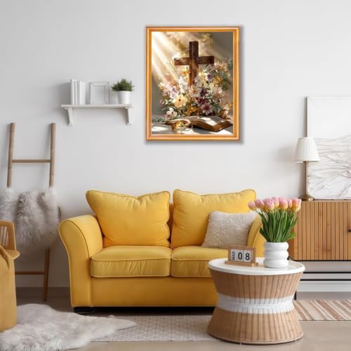 niurenmaoyi Religious Cross Stamped Cross Stitch Kits for Beginner,12X16In - color: Cross Stitch Kits00617-06