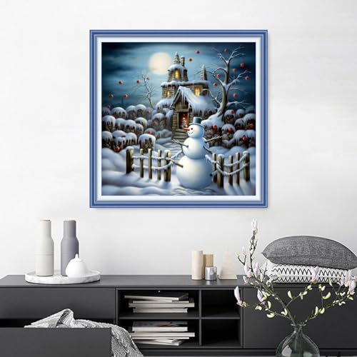 Findvoor Stamped Cross Stitch Kits for Beginners Full Range of Cross Stitching Embroidery Pattern for Adults, 11CT DIY Needlepoint Embroidery Starter Kits-Snowscape 17.7x17.7 inch - color: StampedKits 04