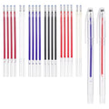Heat Erasable Pens for Fabrics with 20 Refills, Fabric Marking Pens for Sewing, Quilting, Embroidery, Dressmaking and DIY Dressmaking, Heat Pen for Fabric, 6 Colors