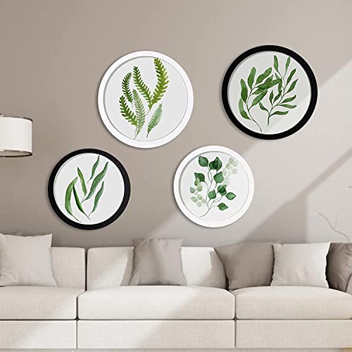 alfyng Round Photo Frame Wooden Wall Hanging Picture Frames White 10 inch - color: White, size: 10 inch