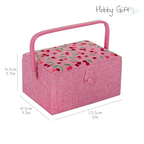 Hobby Gift Medium Sewing Box Organiser - color: Cherries