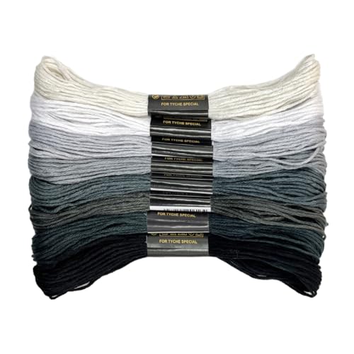 1 Pieces Cross Stitch Embroidery Floss,100% Eco-Cotton Cotton Premium Skeins, Ideal for Arts & Crafts(Grey Series 67975) - color: Grey Series 67975
