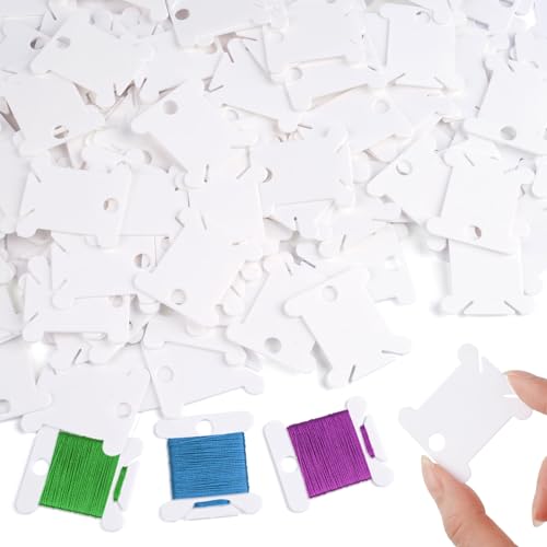 200 PCS Embroidery Floss Bobbins, Plastic Embroidery Floss Organizer