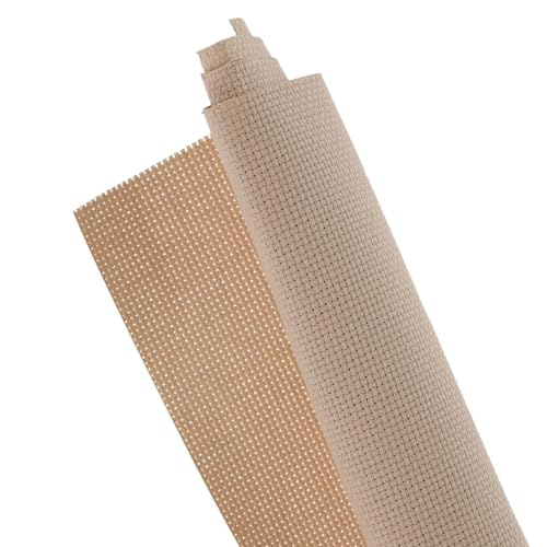 Essentials By Leisure Arts Aida Cloth, 14 Count, Beige, Cross Stitch Fabric, Embroidery Fabric, Cross Stitch Supplies for Crafting, Stitching, and Sewing Projects 15X18
