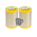 Coats & Clark Cotton All Purpose Sewing Thread 100% Mercerized Cotton 225 Yards Each Spool S970 2 Pack Bundle with 3 Bella's Crafts Needle Threaders (Ecru) - color: Ecru