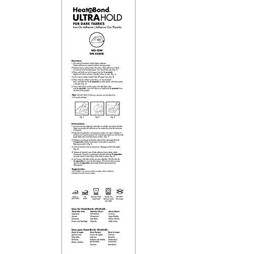 HeatnBond UltraHold Iron-On Adhesive Value Pack, 17 Inches x 3 Yards, Black - color: Black
