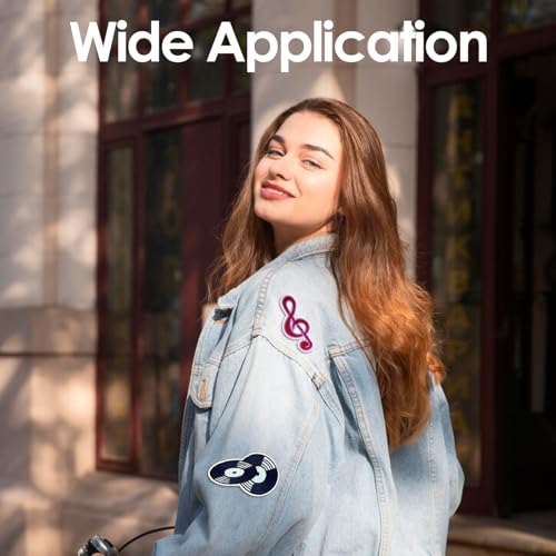 16pcs Music Singer Iron/Sew on Patches, Musician Fashion Embroidered Applique, Cool Cute Decoration Stickers for Clothes, Hat, Backpack, Jeans, Dress - color: Pink