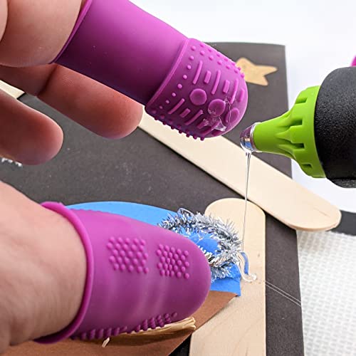 Comfortable Soft Thimble | THIK-Grip Edition | Small (1) - Medium (1) - Large (1) | Set of Large Sturdy Sewing Needles with Holder (1) - color: 3-Pack - THIK-Grip Thimbles, size: Small - Medium - Large