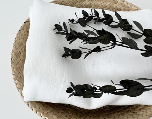 100% Linen Fabric – Lightweight White Color – Pre-Washed Soft & Breathable – 52" Wide – by The Linen Lab (White, 3 Yard pre Cut) - color: White, size: 3 yard pre cut