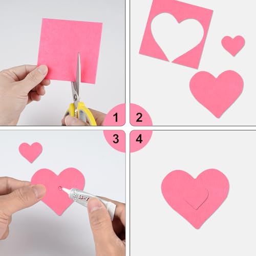 20 Pcs Pink Felt Fabric Sheet 8" x 12" Assorted Color Felt Fabric Sheets for Crafts DIY Handcraft Sewing Squares Patchwork Nonwoven - color: Pink