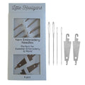 Little Hooligans Large Eye Hand Embroidery Needles, Sharp Yarn Needles for Sweaters & Clothing, 4 Needles with 2 Needle Threaders