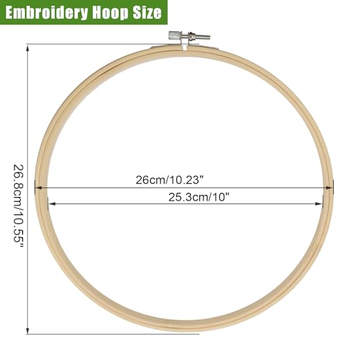 Biaungdo 10 Inch Round Wood Embroidery Hoops, 2 Pieces - style: 10 Inch