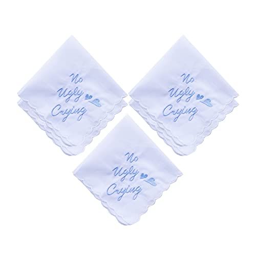 6 Pack of Ladies Embroidery Cotton Handkerchiefs Lace Wedding Hankies - color: Zww-w01
