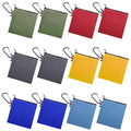 Muka 12 Pack Coin Purse with Carabiner Cotton Canvas Pouch 4-1/4 x 4-1/4 Inches-Mixed - color: Mixed