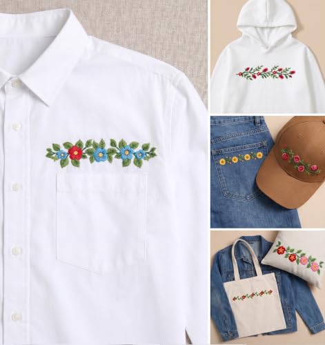 4PCS Stick and Stitch Embroidery Patterns, Water Soluble Embroidery Pattern