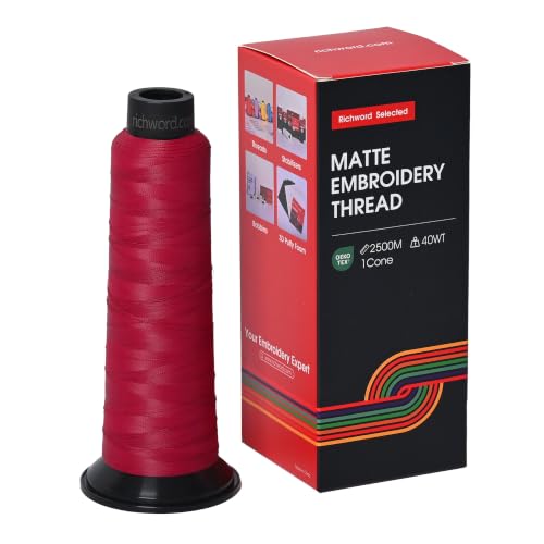 BAI Matte Machine Embroidery Thread 120D/2 40 wt Low Shine Red-8072 - color: Red-8072
