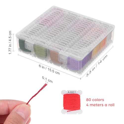 80 Colors Embroidery Thread Set, Friendship Bracelet String Kit with Floss for DIY Sewing, Jewelry Making, and Craft Projects - size: 400.00X0.10X0.10CM