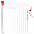 12 PCS Twist Seed Beading Needles, 4 Inch Long Twisted Wire Foldable Eye Silver 0.01Inch Diameter Stainless Steel Beading Needles for Jewelry Making, Seed Beads, Bracelets, Necklaces