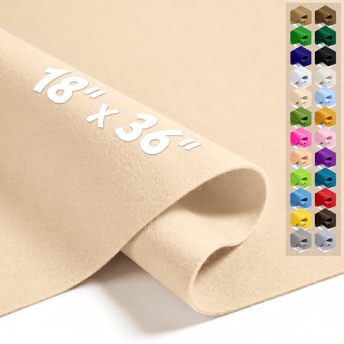 Light Apricot 18" X 36" Felt Fabric Sheet - 1.6mm Thickness - color: Light Apricot, size: 18" x 36"