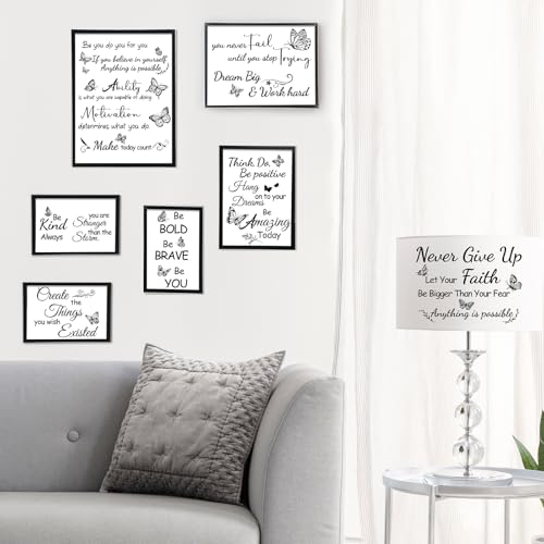 Wxiben 6 Pcs Inspirational Words Rub on Transfers for Crafts and Furniture - style: Inspirational Words