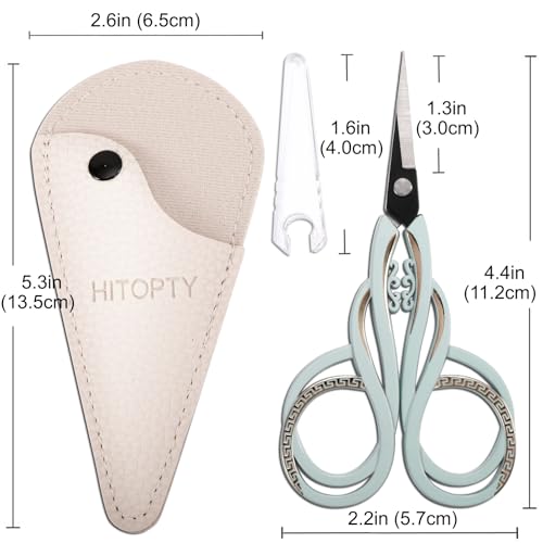 Small Sharp Scissors, Precision Sewing Shears - color: Light Green
