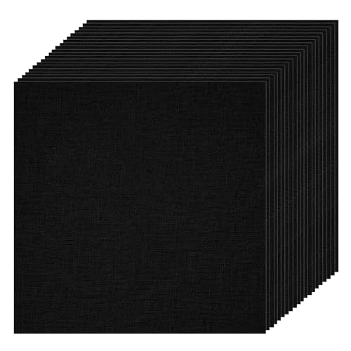 20 PCS Cotton Embroidery Fabric 6 x 6 Inch Black - color: Black, size: 6 x 6 Inch
