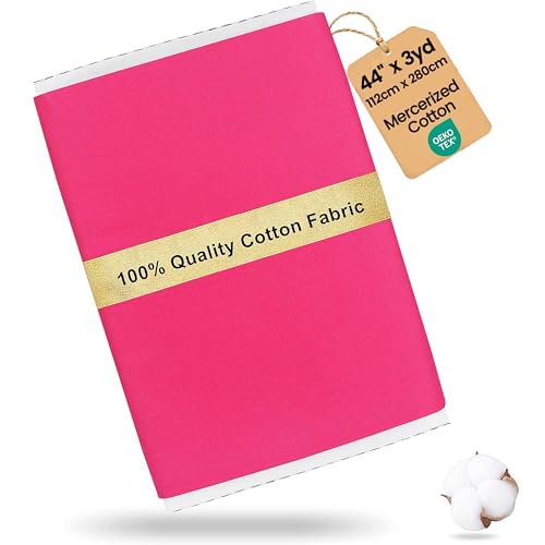 Craftido-19 Options-100% Cotton Fabric by The Yard in Solid Color 44”Wide by 3yd (9 ft) -Medium Weight 5.2 oz-Soft Cotton for Quilting, Sewing, Crafts, Binding, Backing and Lining - Magenta - color: Magenta
