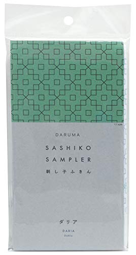 Yokota Daruma Sashiko Cloth Sashiko Fabric - Pre-Printed Sashiko Sampler - White with English Instruction Inside (White Dahlia) - color: White Dahlia