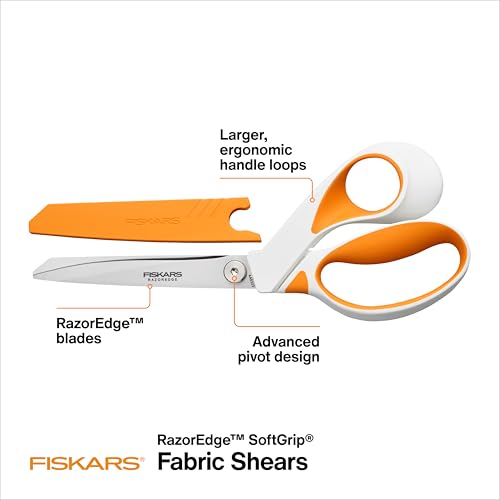 Fiskars 9" RazorEdge Fabric Scissors, Heavy Duty & Sharp Fabric Shears - style: RazorEdge 9"