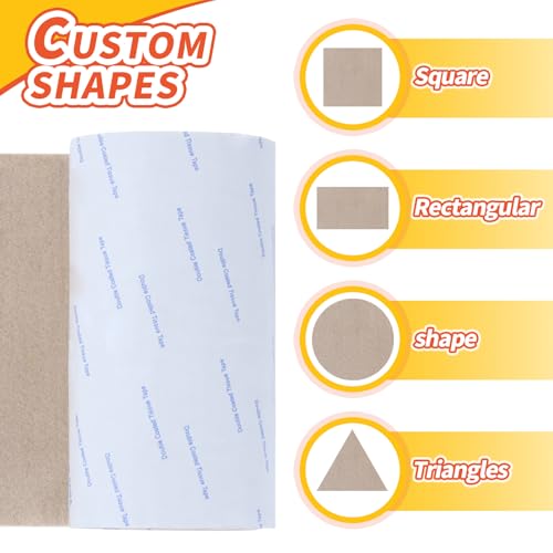 Felt Furniture Pads, 40 x 5 x 0.12 Inch Felt Strips - color: White, size: 5" x 40" (1 Pack)