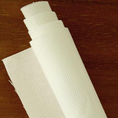 Essentials By Leisure Arts Aida Cloth, 18 Count, Ivory Cross Stitch Fabric, Embroidery Fabric, Cross Stitch Supplies for Crafting, Stitching, and Sewing Projects 30X36
