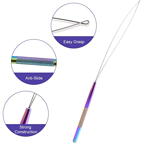 NEWISHTOOL Stainless Steel Hair Extension Loop Tool Kit Beads Device Tool - color: Neon