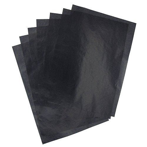 50 Sheets Graphite Transfer Tracing Carbon Paper (9 x 13 Inch) - for Drawings and Photos onto Wood Fabric Metal Canvas Paper - Black