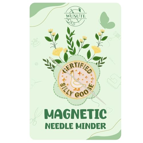 WUSUTE Funny Needle Minder for Cross Stitch, Certified Silly Goose Needle Minder Magnet for Organizing, Embroidery Sewing Needle Holder Needlework Accessories - color: White Certified Silly Goose