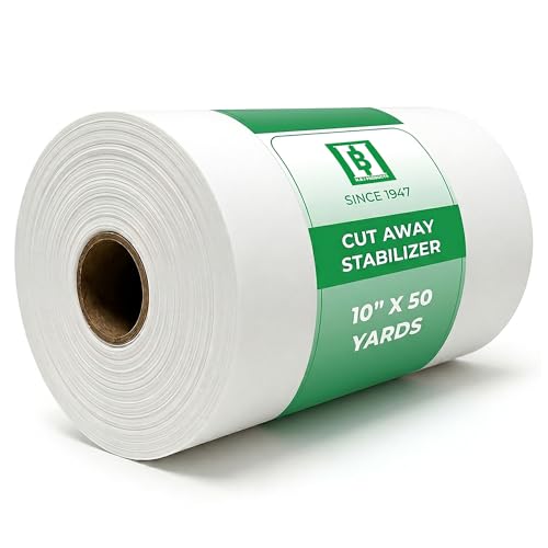 HBI Cut Away Embroidery Stabilizer Roll, 2.5 oz Medium, 10 in x 50 yd - size: 10” x 50 Yds