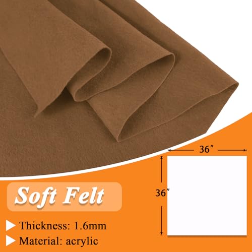IONTACH 36" X 36" Soft Felt Fabric 1.6mm Thick (Cocoa Brown) - color: Cocoa Brown, size: Soft - 36" X 36"