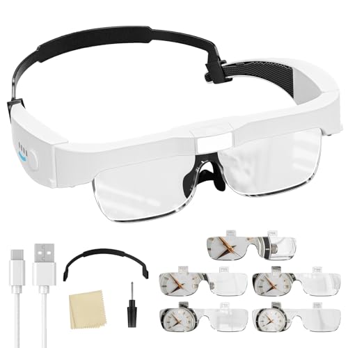 ARTDOT Magnifying Glasses with Light for Diamond Art Kits for Adults, Hands-Free Magnifier with 3 LED and 5 Lens (0.75X to 4.0X) for Reading, Close Work, or Diamond Painting Accessories and Tools - size: Medium