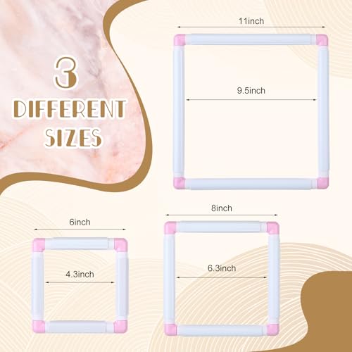 Janinka 3 Pcs Embroidery Hoop Cross Stitch Frames and Hoops, Light Purple - color: Light Purple
