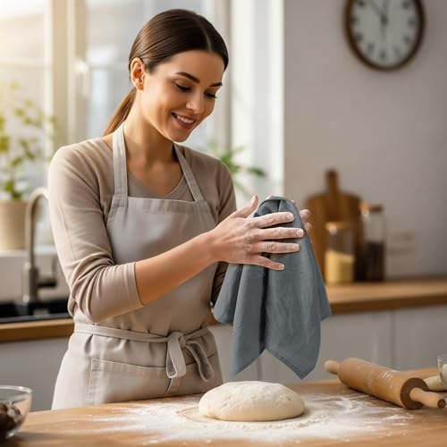 Utopia Kitchen Light Grey Flour Sack Towels [6 Pack-28 x 28 in] 100% Cotton - color: Light Grey, size: 6 Pack