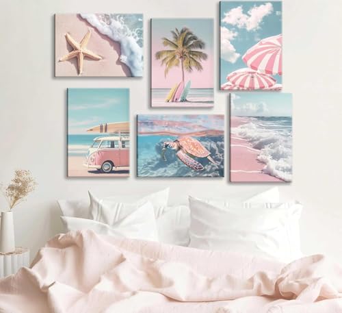 EIBEILI Diamond Art Kits for Adults-6P Pink Beach Diamond Painting Kits - color: DP03804