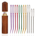 KaiserNgu Yarn Needles, 12 Pcs Large Eye Sewing Needle Kit, Darning Tapestry Needles, with Wood Storage