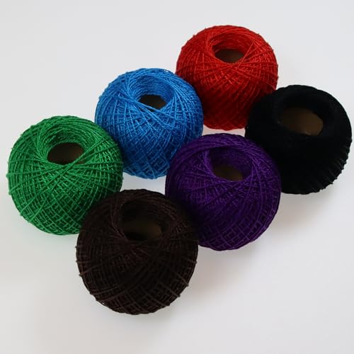 KCS Mercerized Pearl Cotton Thread Size 8 Crochet Needlework Embroidery Threads Ball (6, 13) - color: 13